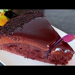 шоколадный торт-пирог на 5 ложек