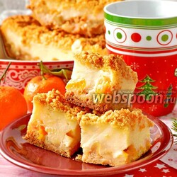 Пирог с мандаринами и яблоками