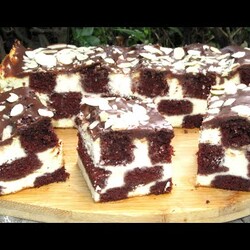 SERNIK SZACHOWNICA łatwy i efektowny, na mięciutkim kakaowym cieście, nie opada #sernik