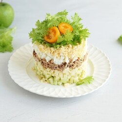 Салат с яблоком и тунцом консервированным: рецепт пошаговый |