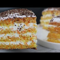 Нежный морковный торт с творожным кремом. Яркий осенний тортик