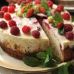 Пирог с малиной и сметанным кремом