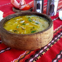 Суп из домашней курицы с заправкой