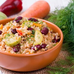 Булгур с красной фасолью и овощами | Меню недели