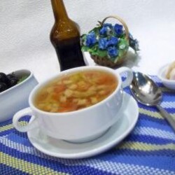 Легкий овощной суп с плавленым сыром