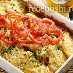 Картофельная запеканка с курицей и сыром