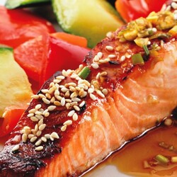 Запеченный лосось в медово-горчичном соусе