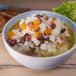 Фасолево-рисовый суп - рецепт веганский (постный)