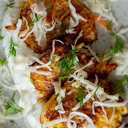 Драники с квашеной капустой и каперсами | Простые кулинарные рецепты с фотографиями