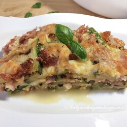 Гратен из цуккини с сыром и варёной ветчиной