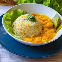 Тыквенный карри с булгуром - рецепт вегетарианский от Vege.One