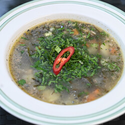 Суп из сайры и морской капусты