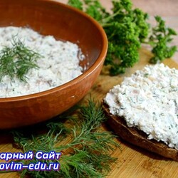 Начинка для бутербродов из творога и рыбы