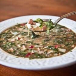 Окрошка мясная с редисом