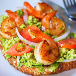 Grilled Shrimp Avocado Toast