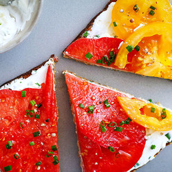 Heirloom Tomato Cream Cheese Toast