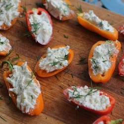 Creamy Feta Stuffed Peppers - I Heart Vegetables