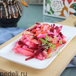 Салат овощной с яблоками и свеклой как в детском саду