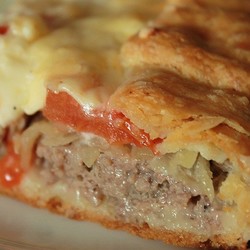 Пирог по-деревенски на картофельном тесте