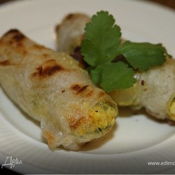 Спринг-роллы из творога с тмином и карри