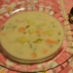 Сырный суп с гречневыми хлопьями