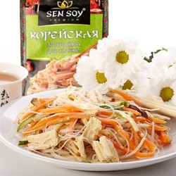 Корейский салат с фунчозой и спаржей