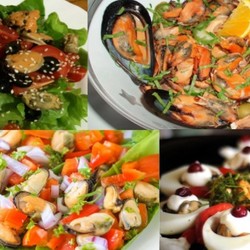 Салаты из морепродуктов. Рецепты приготовления салата из мидии