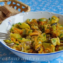 Овощное рагу с кабачками и грибами - Домашний Ресторан