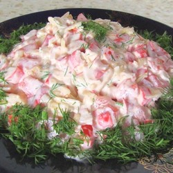 Салат с крабовыми палочками, сыром и помидорами | Рецепты на SuperKuhen.ru