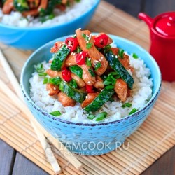 Жареные огурцы с мясом — рецепт с фото