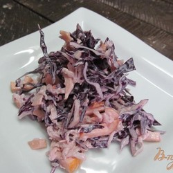 Салат из красной капусты дайкона и яблока - пошаговый рецепт с фото