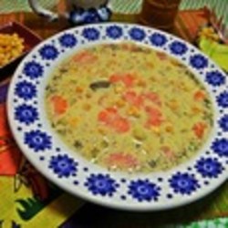 Сырный суп с гречневыми хлопьями