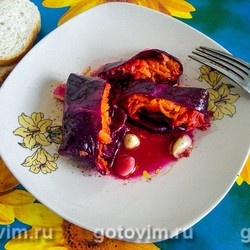 Закуска из красной капусты в маринаде. Рецепт с фото