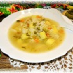 Быстрый рассольник с рисом