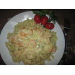 Макароны с соусом из креветок