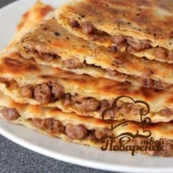 Лаваш с фаршем на сковороде