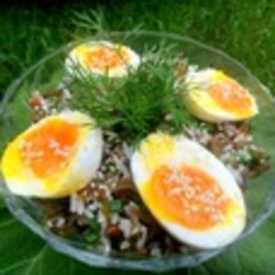 Салат с рисом и морской капустой