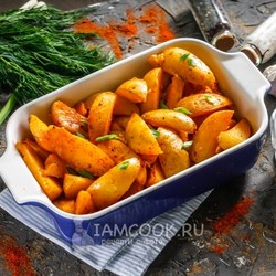 Картофель по-деревенски в микроволновке — рецепт с фото
