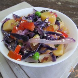 Постный салат с красной капустой - пошаговый рецепт с фото