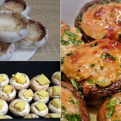 Шампиньоны с сыром в микроволновке. 10 минут — и ты уже не можешь оторваться от горячей закуски. Шикарный рецепт.