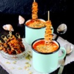 Итальянский суп с рисом и мидиями