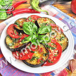 Баклажаны с помидорами в медово-соевом маринаде - кулинарный рецепт.