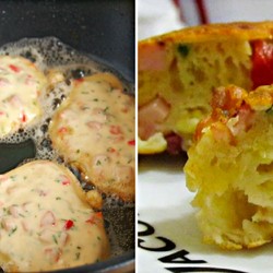 Оладьи-пиццы! Соду в кефир — сразу всё поднялось.