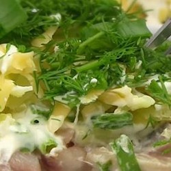 Весенний салат «Сельдь под зеленой шубой»: приготовьте на Пасху