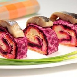 «Сельдь под шубой» в лаваше.