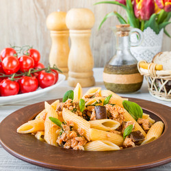 Паста с соусом из курицы и баклажанов на Вкусном Блоге