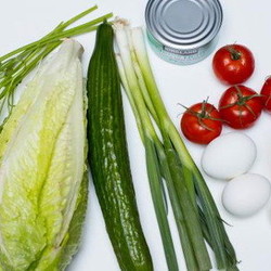 Салат с консервированным тунцом и овощами