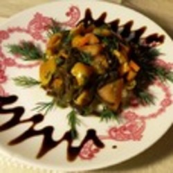 Салат с морской капустой и грибами