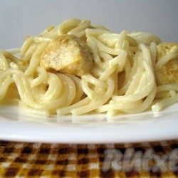 Спагетти с курицей в сливочном соусе - 10 пошаговых фото в рецепте