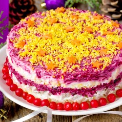 Салат Русская красавица: рецепты с фото